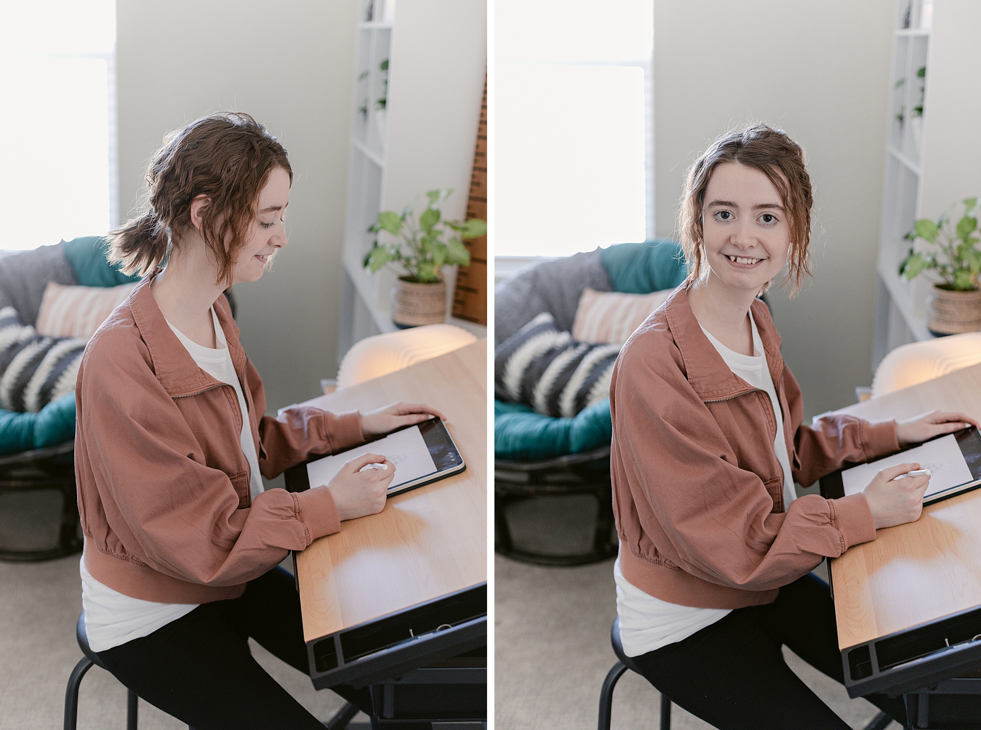 Teenager home art studio