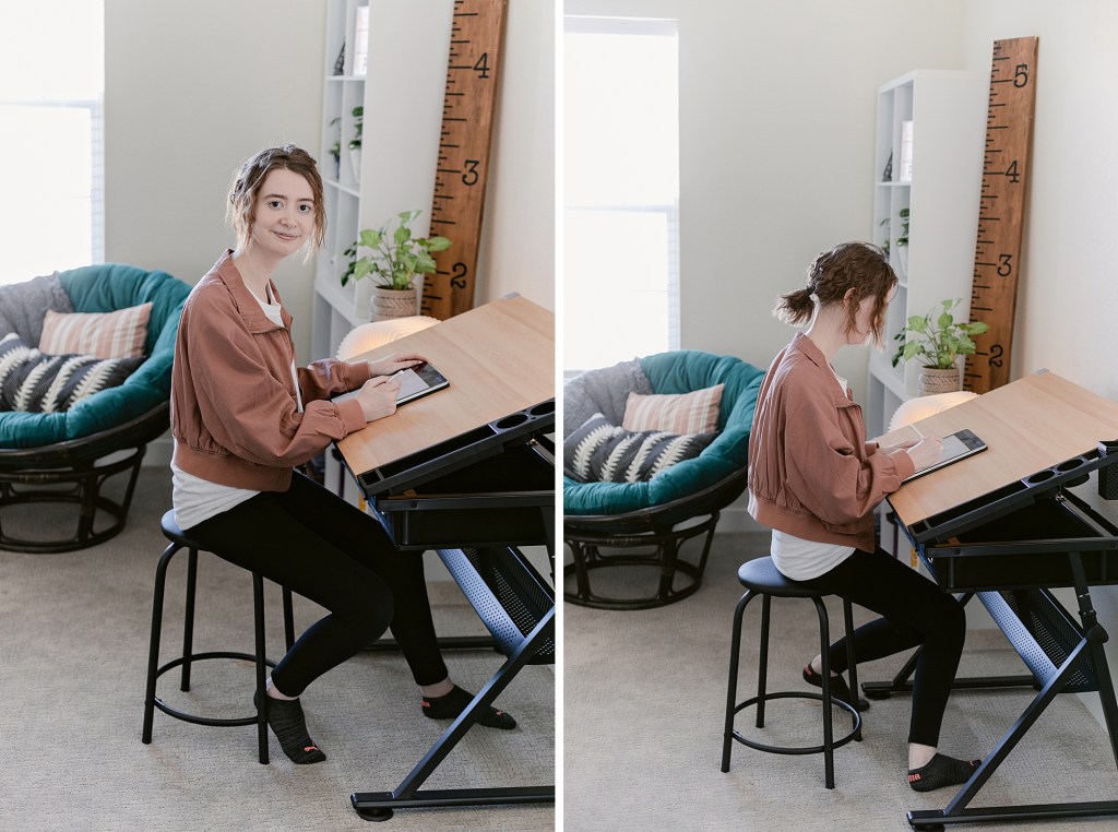 Teenager home art studio