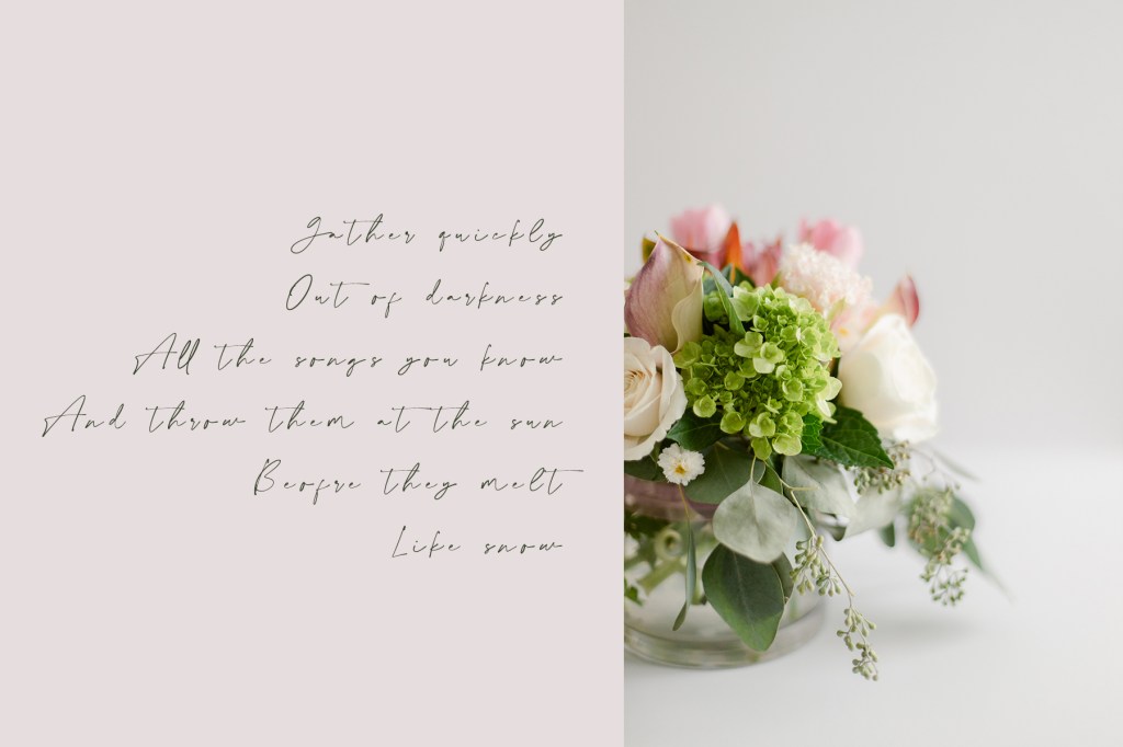 2021 Spring Bouquet of soft pink flowers by The Flower Shop at Castle Pines and photographed by Brenda Landrum