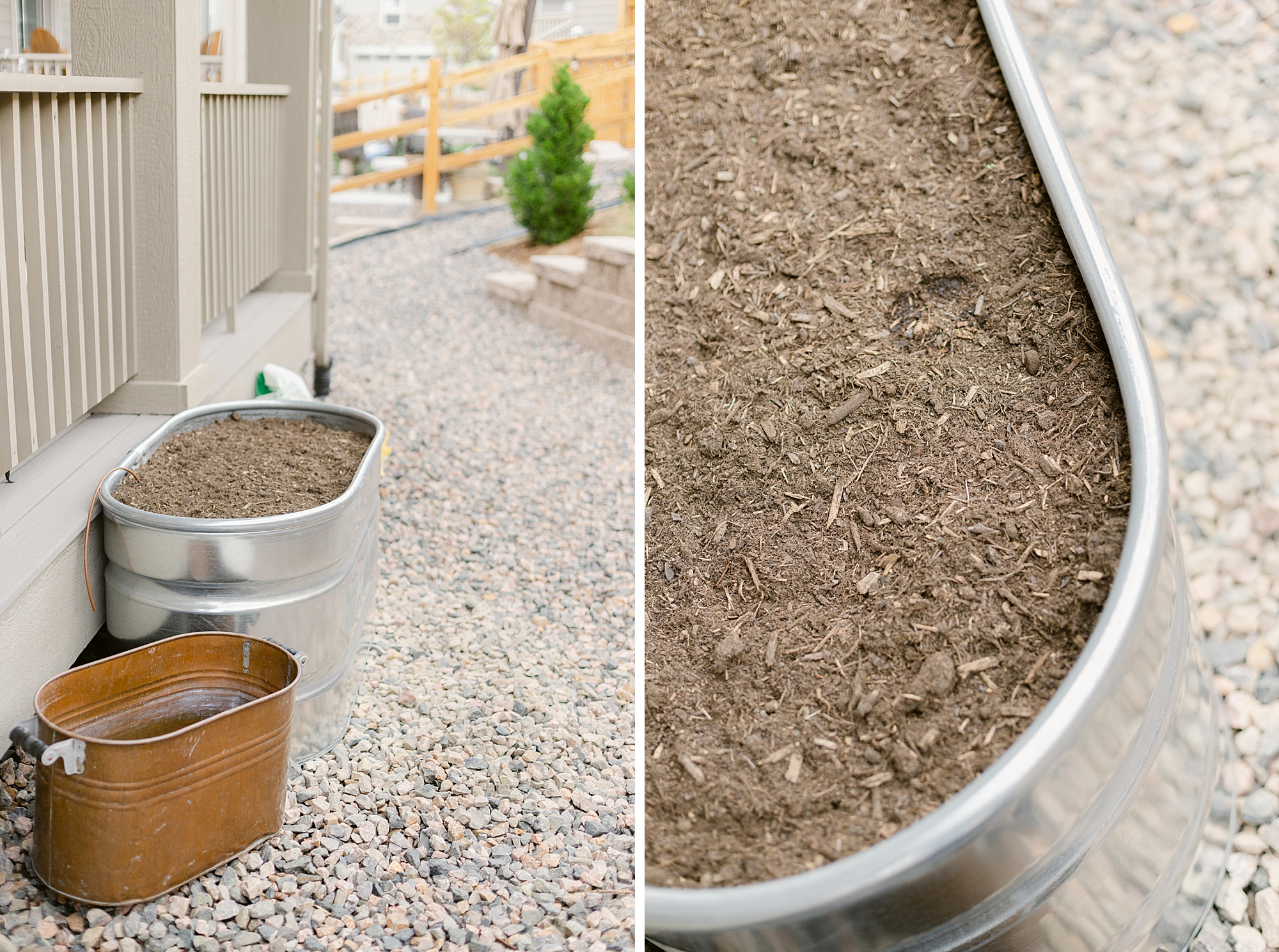 Stock tank raised garden bed