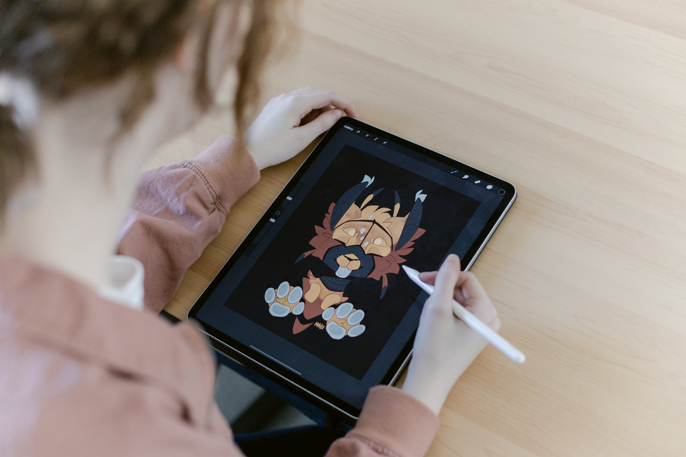 Teenager home art studio